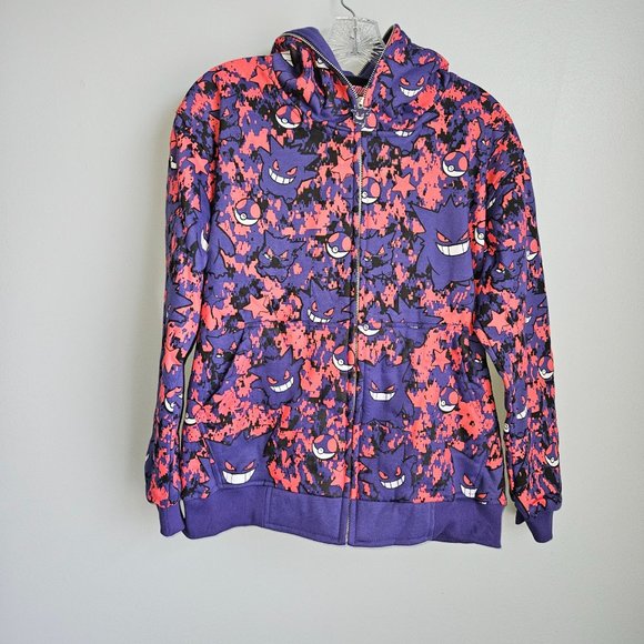 Demons Basement GENG Collection allover Print Full Zip Hoodie Purple Small Y2K - Picture 1 of 6